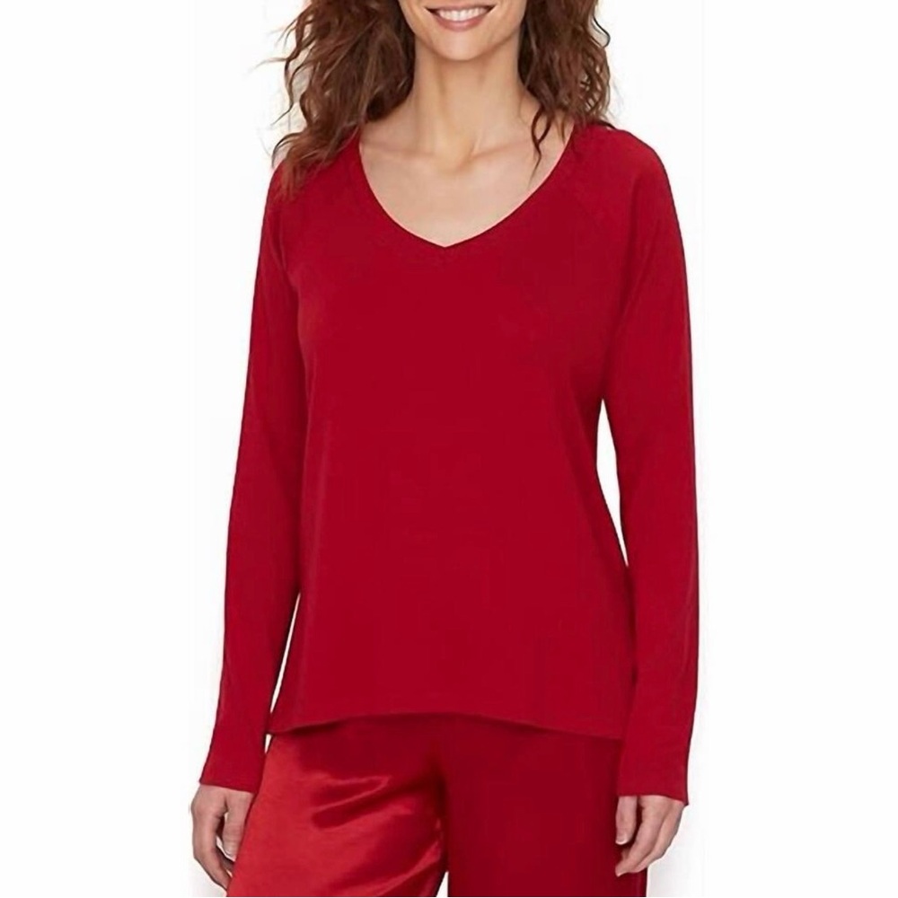 PJ Harlow Frankie Sweatshirt & Jolie Satin Capri Set | Red | Small | NWT